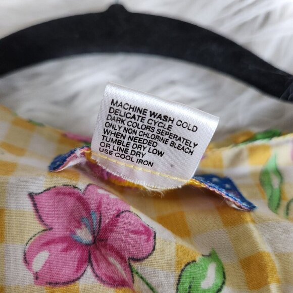 Moon Dance Housecoat‎ MuuMuu Dress Women's 2X XXL Floral Gingham Yellow Plaid - Picture 6 of 11